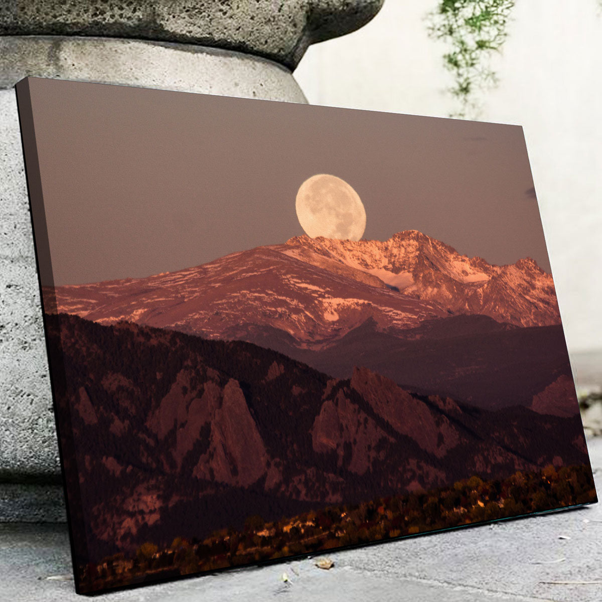 Moon Over Boulder Wall Art