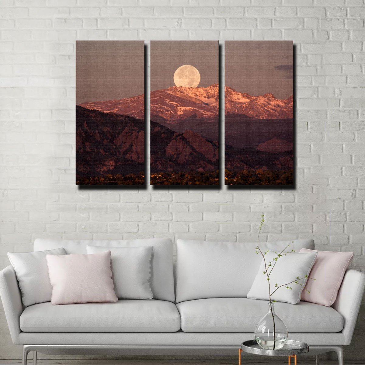 Moon Over Boulder Wall Art