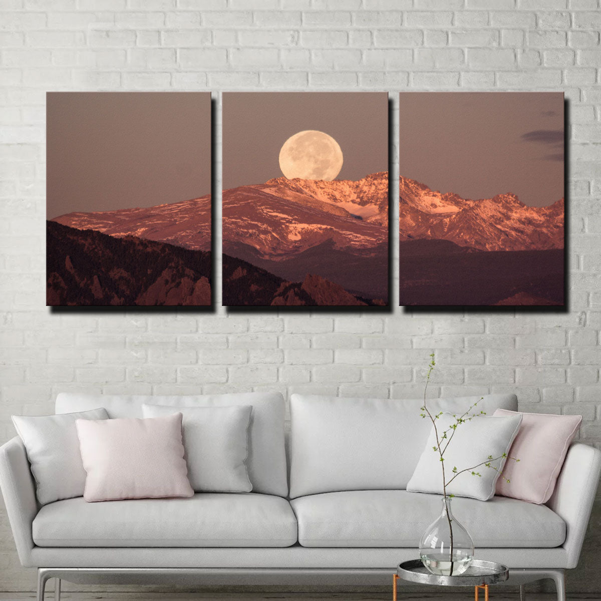 Moon Over Boulder Wall Art