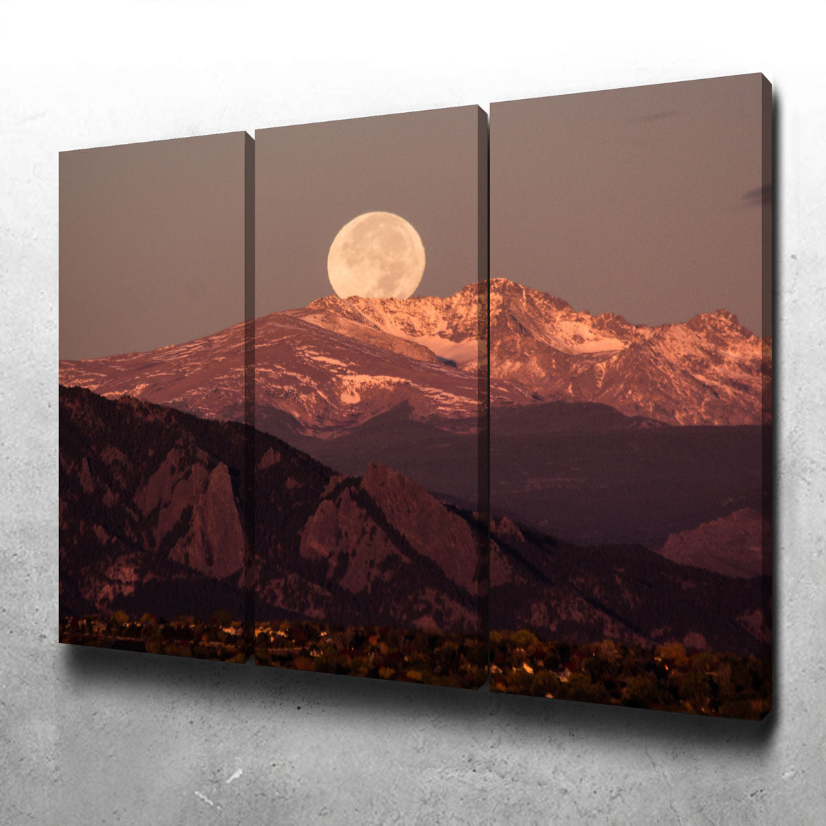 Moon Over Boulder Wall Art