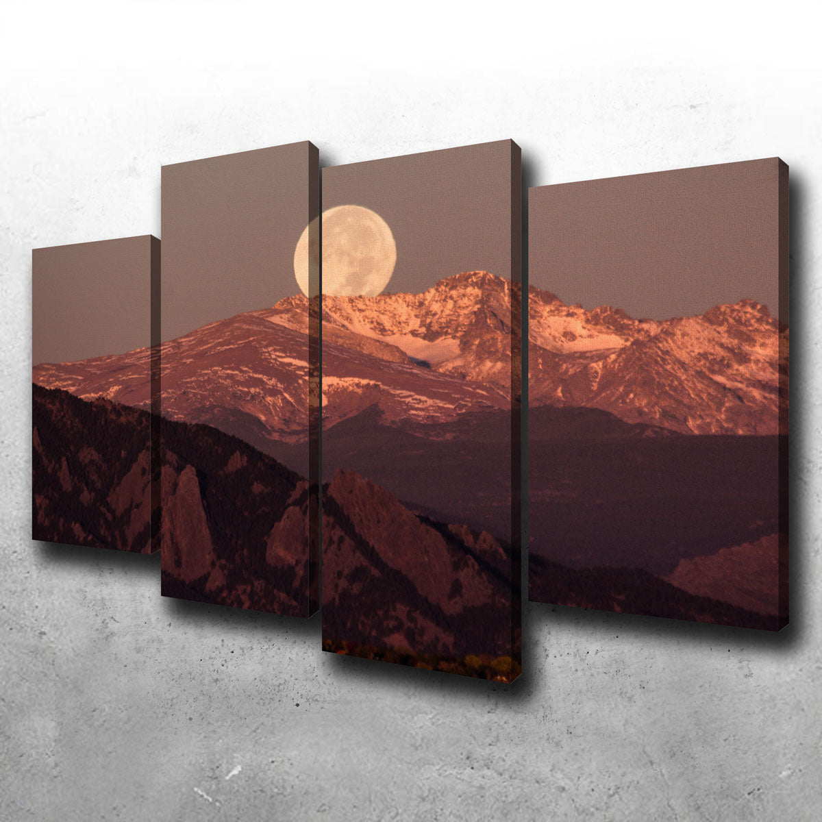 Moon Over Boulder Wall Art