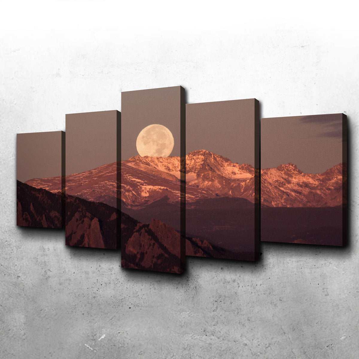 Moon Over Boulder Wall Art