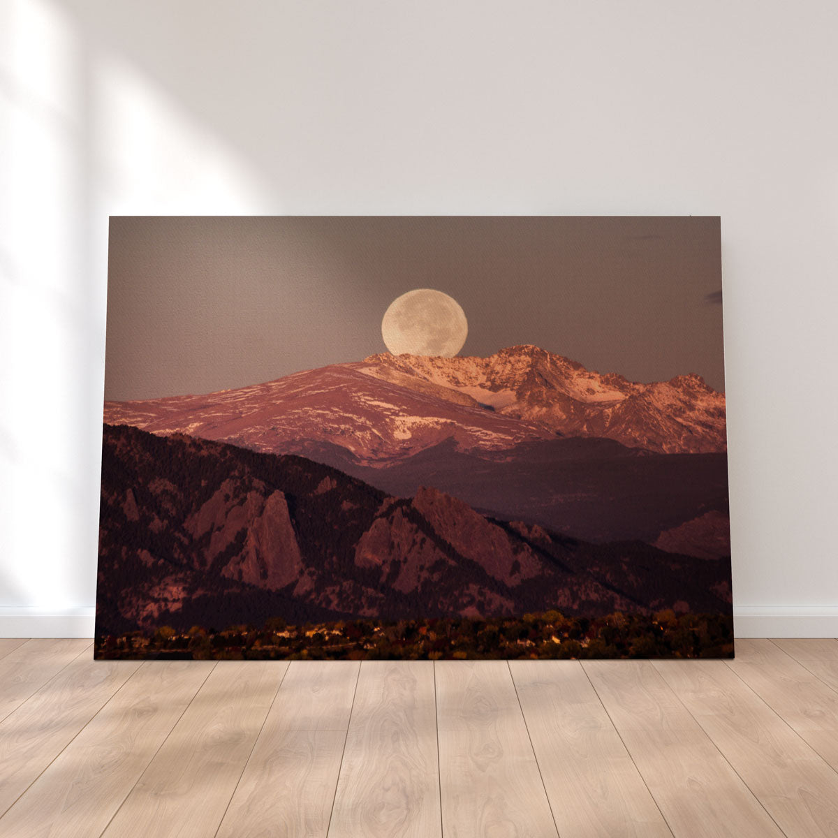 Moon Over Boulder Wall Art