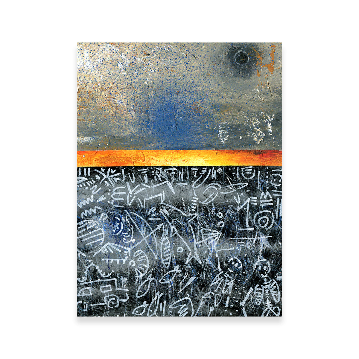 Moon Chalk Orange Wall Art
