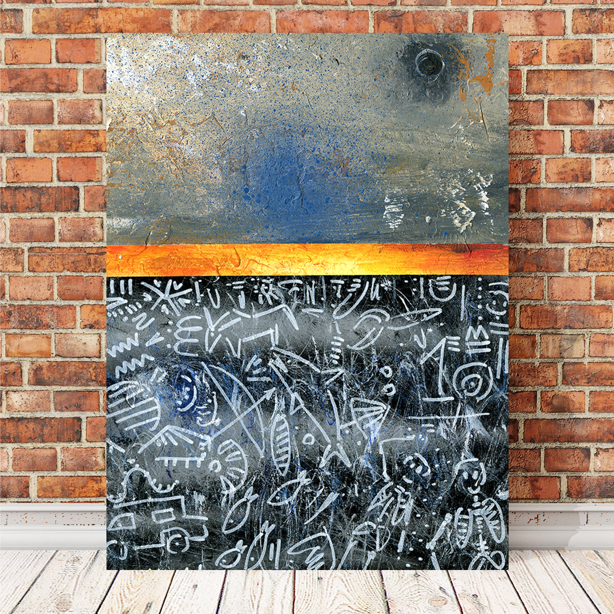 Moon Chalk Orange Wall Art