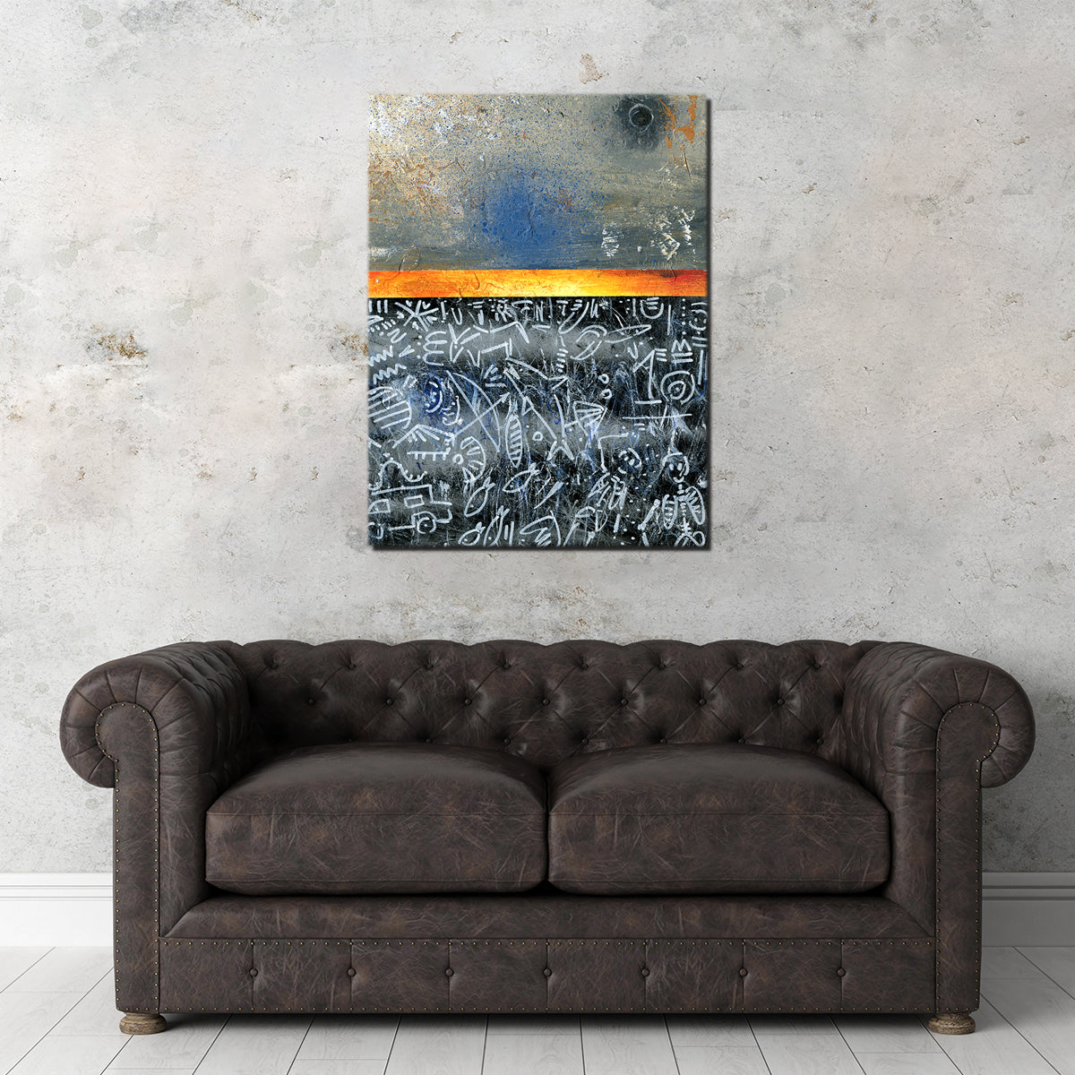 Moon Chalk Orange Wall Art