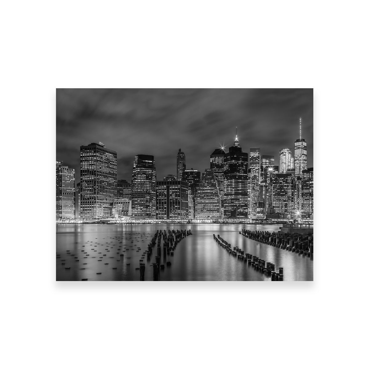 New York City Monochrome Night Impressions Wall Art