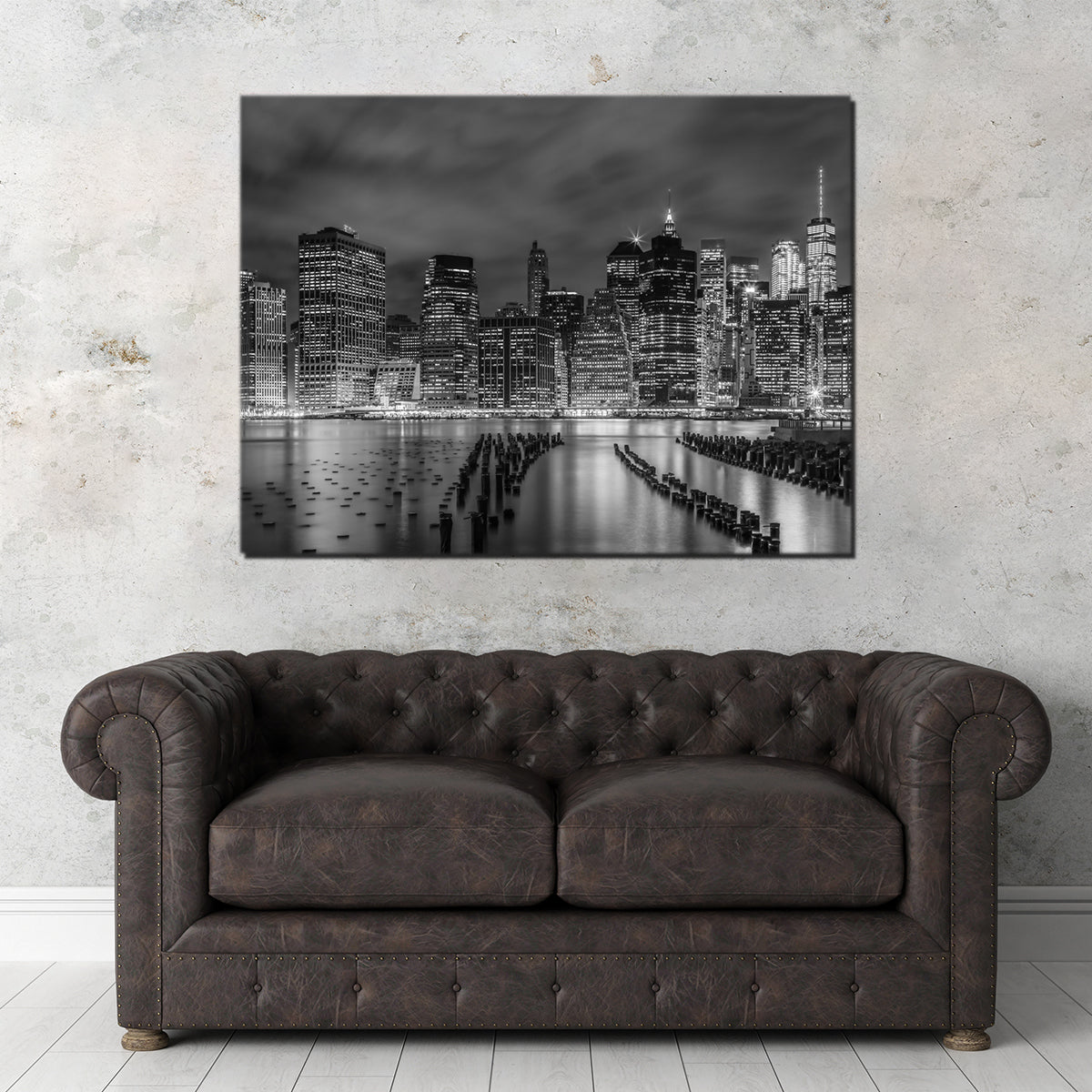 New York City Monochrome Night Impressions Wall Art