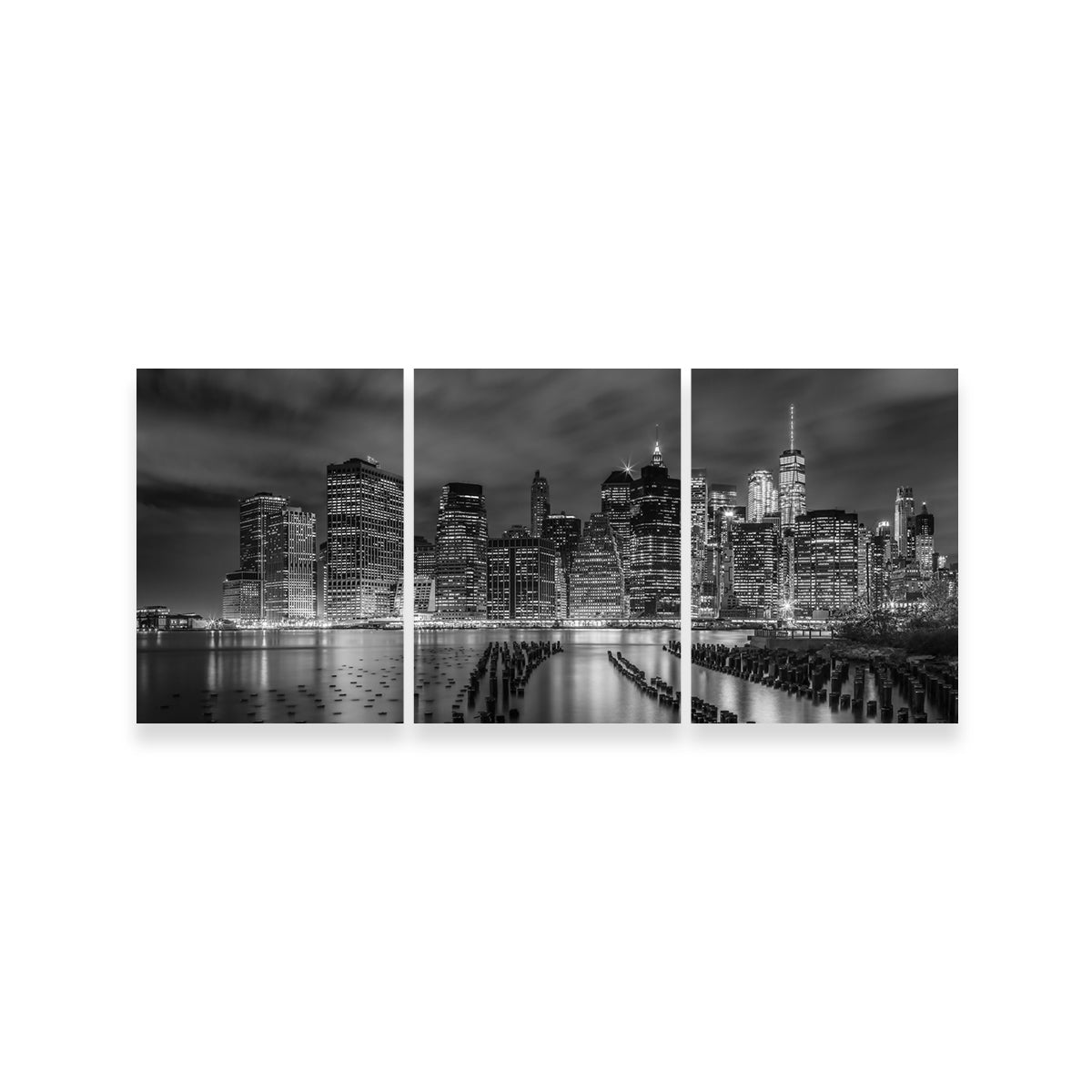 New York City Monochrome Night Impressions Wall Art