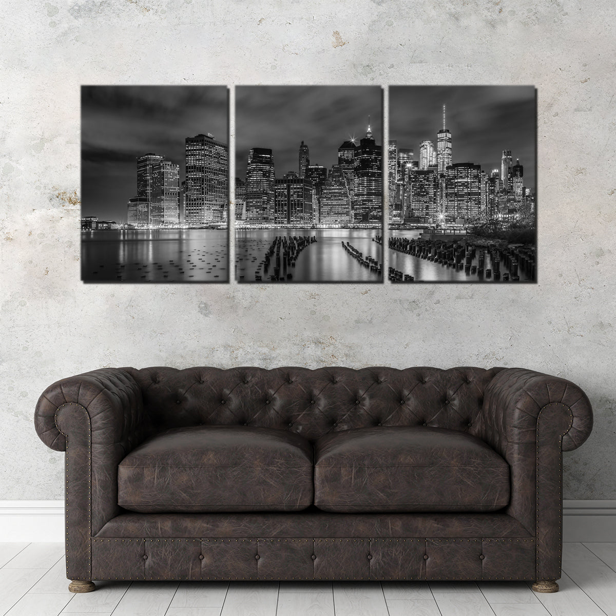 New York City Monochrome Night Impressions Wall Art