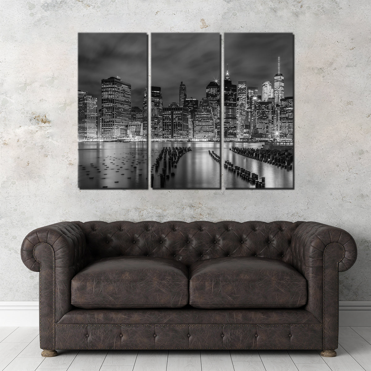 New York City Monochrome Night Impressions Wall Art