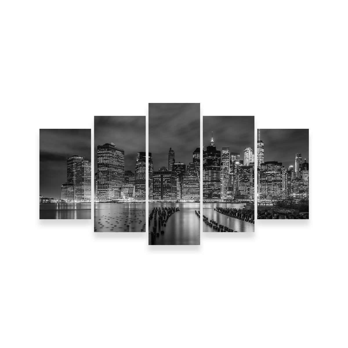 New York City Monochrome Night Impressions Wall Art