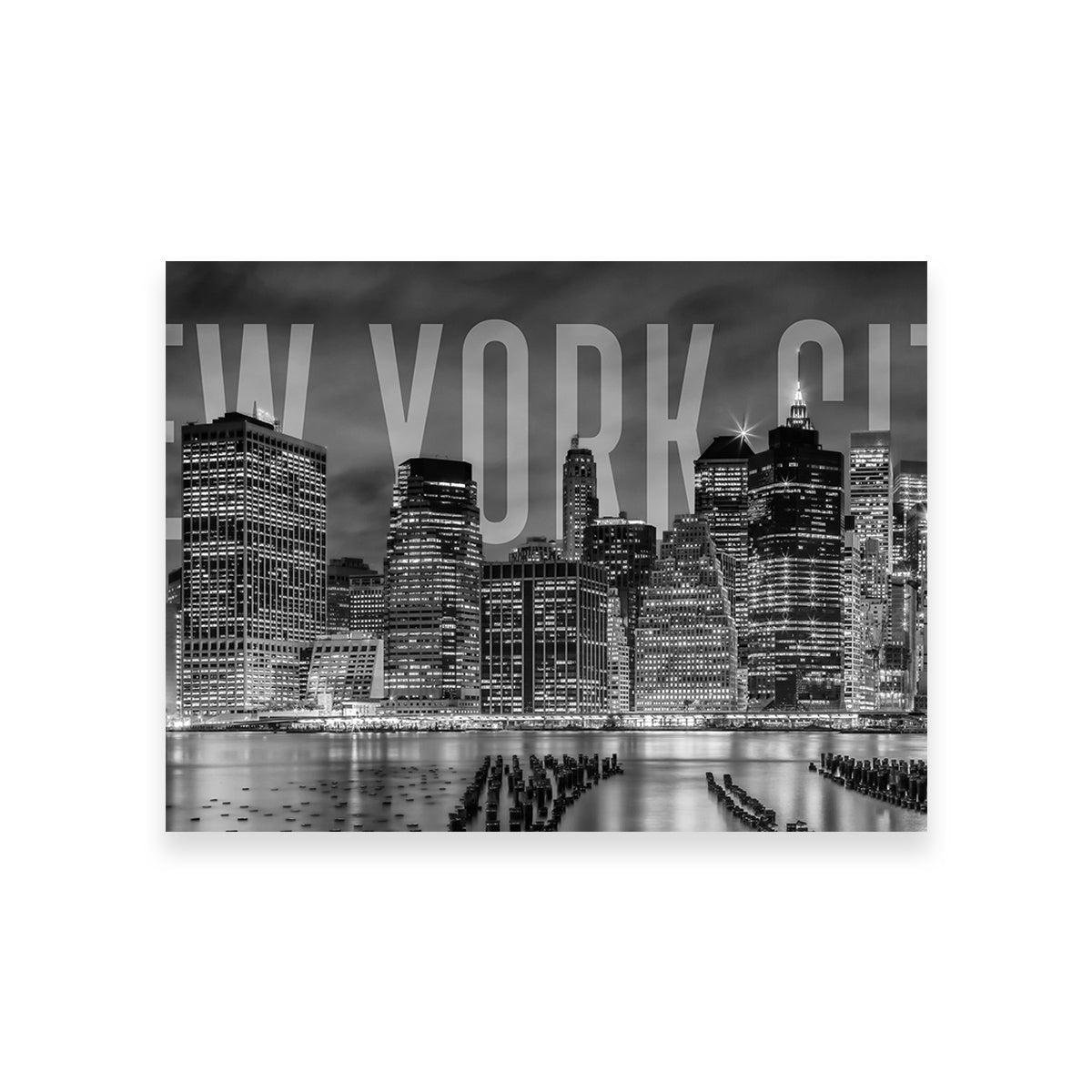 New York City Skyline - Monochrome Wall Art