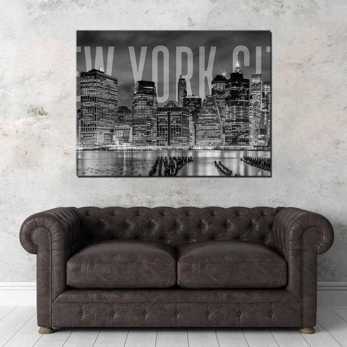 New York City Skyline - Monochrome Wall Art