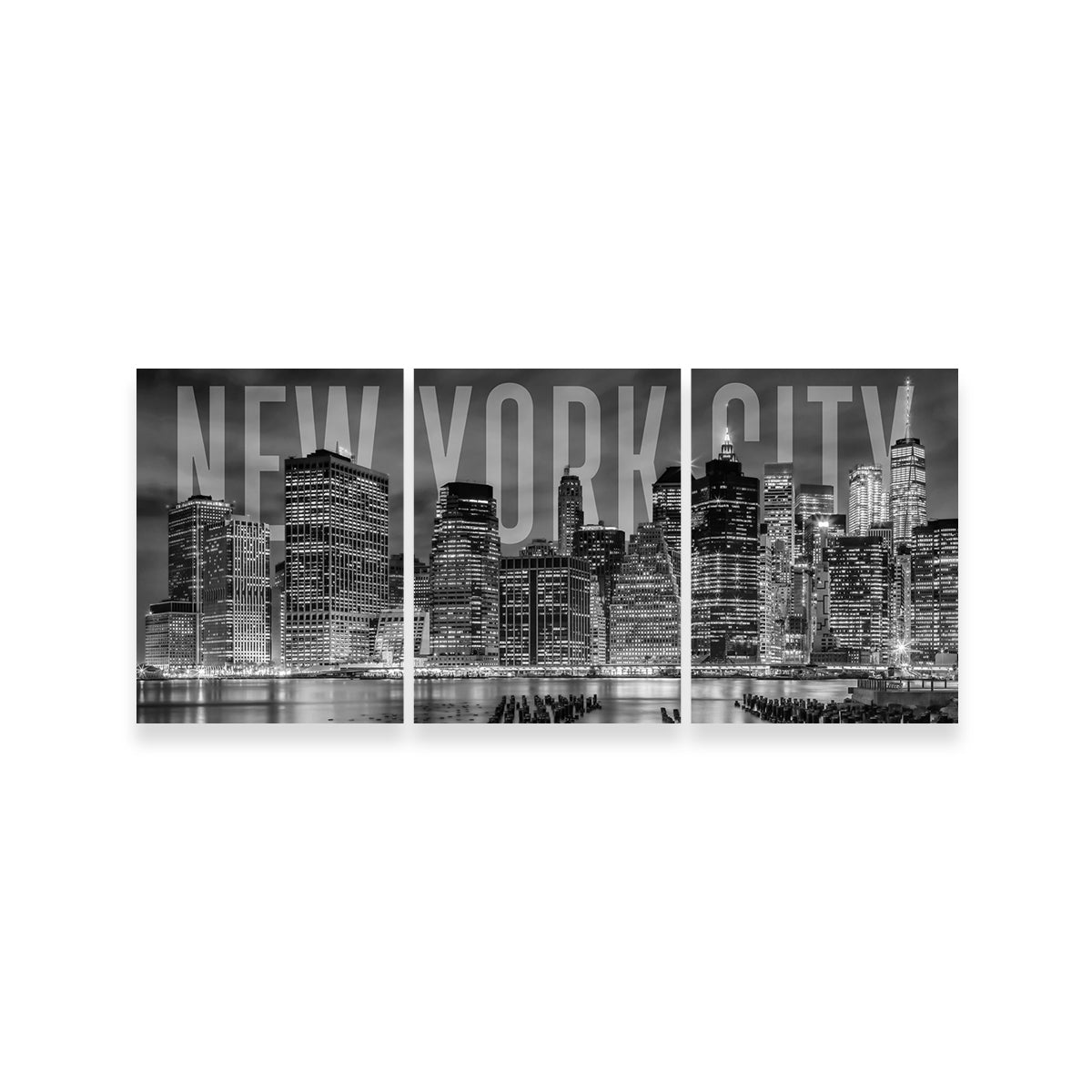 New York City Skyline - Monochrome Wall Art