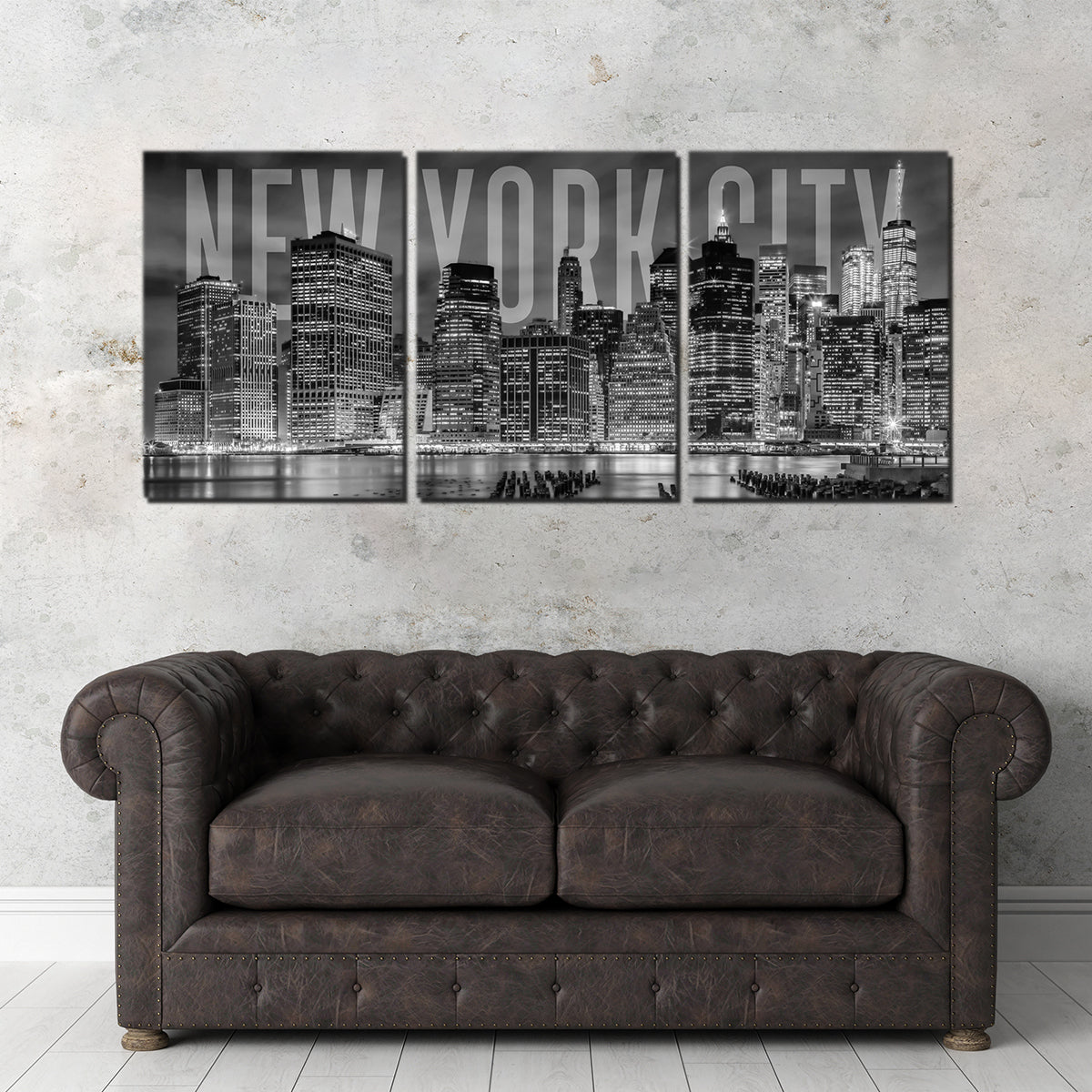 New York City Skyline - Monochrome Wall Art