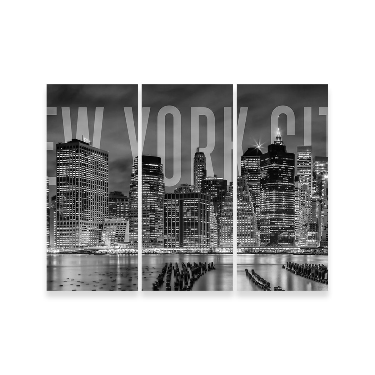 New York City Skyline - Monochrome Wall Art