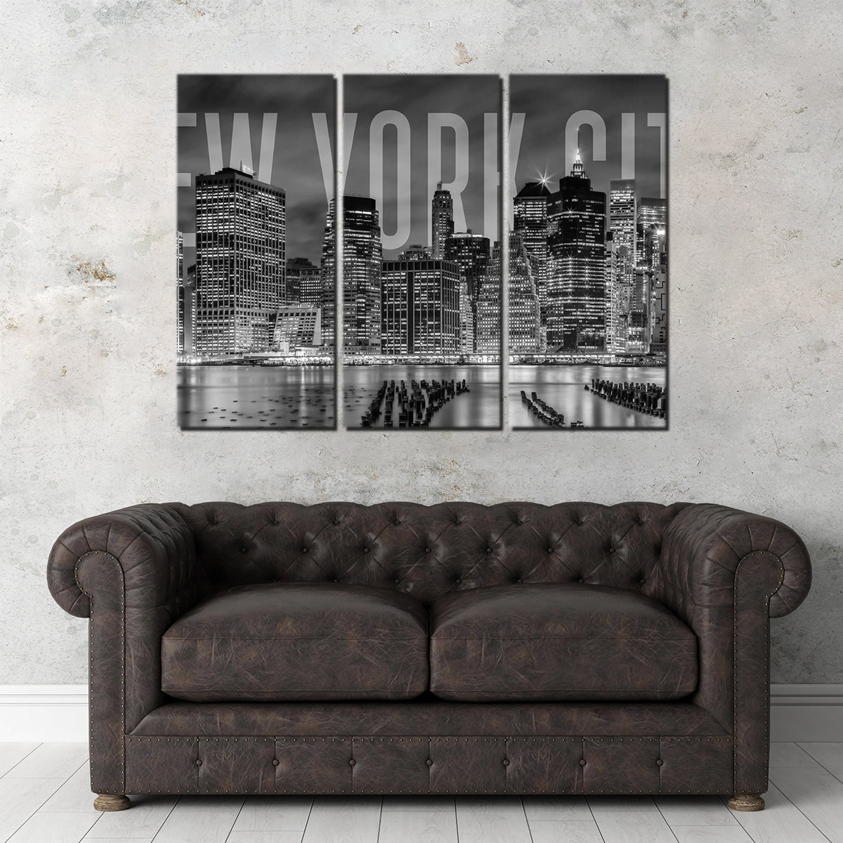 New York City Skyline - Monochrome Wall Art