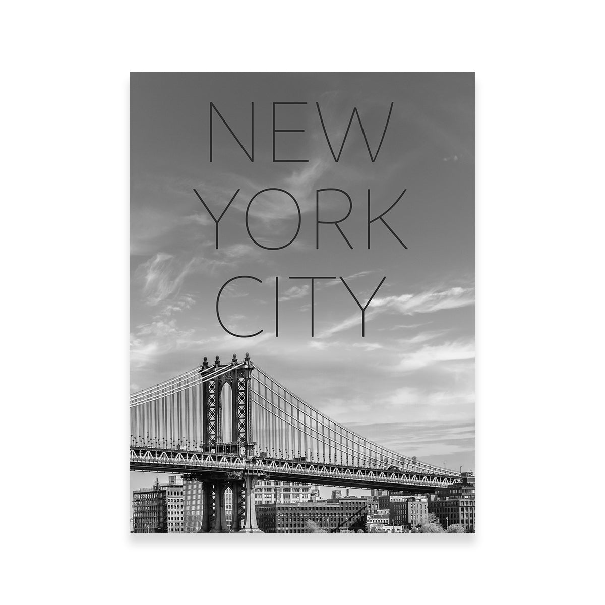 NYC Manhattan Bridge Text Wall Art