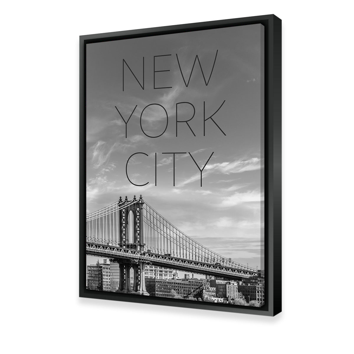 NYC Manhattan Bridge Text Wall Art