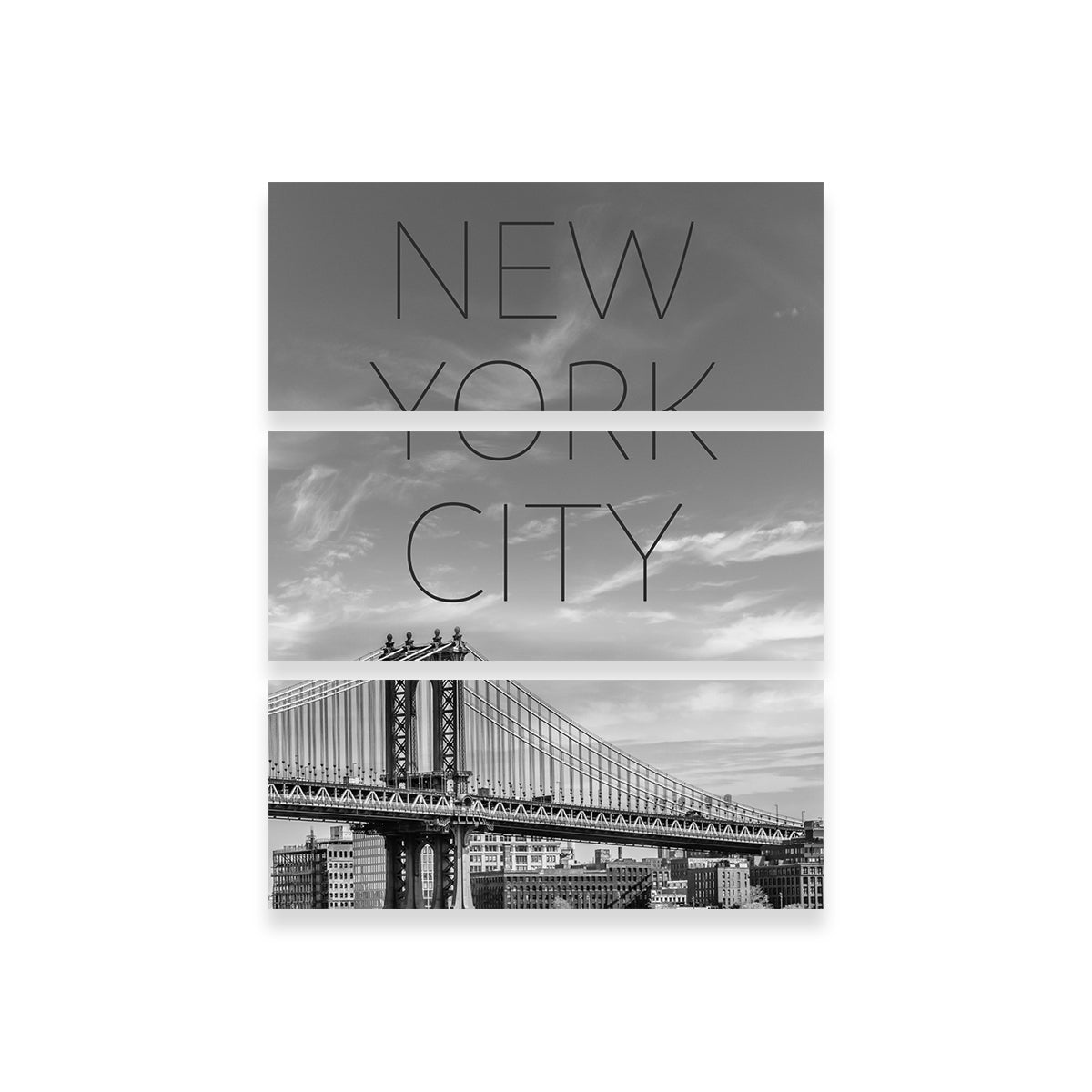 NYC Manhattan Bridge Text Wall Art