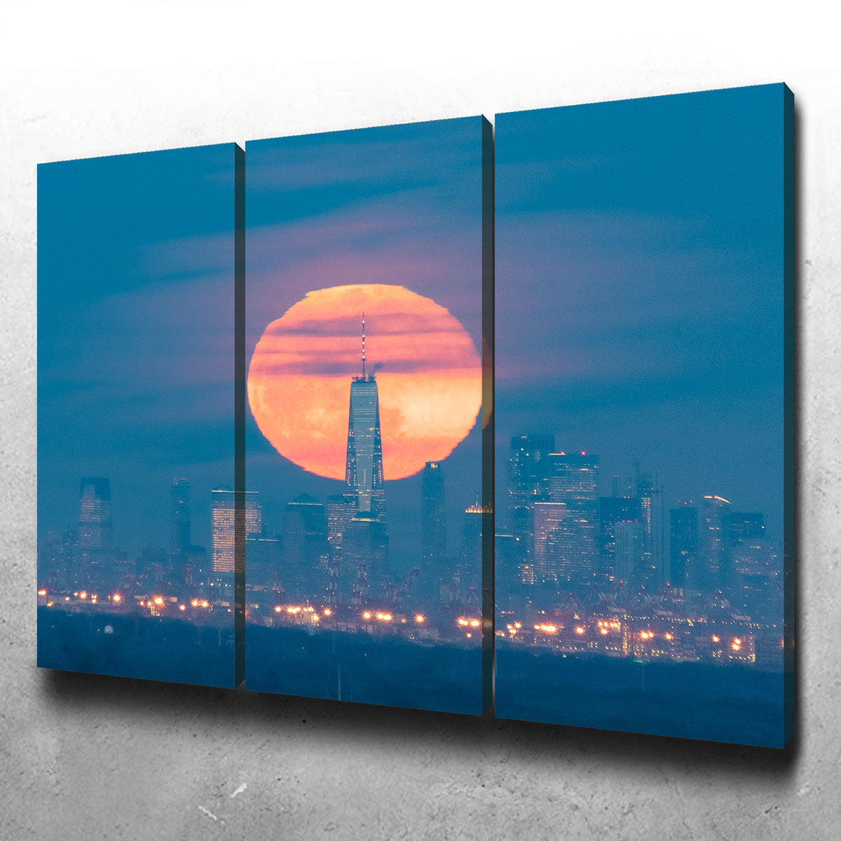 New York Sun Skyline Canvas Set
