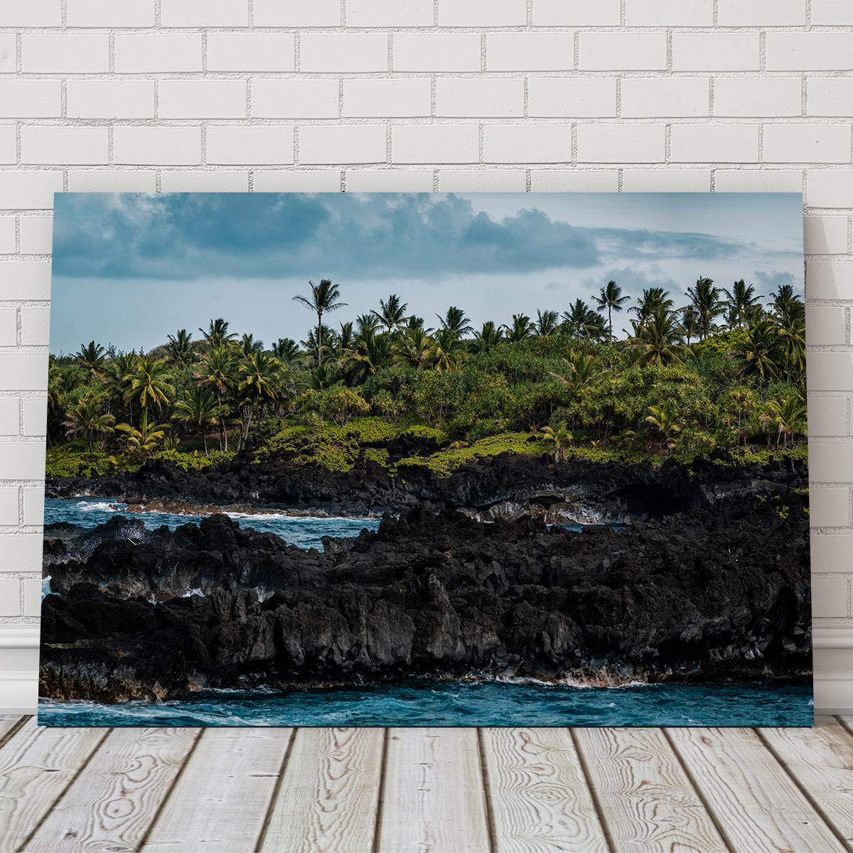 Ocean and Lava Rock Wall Art
