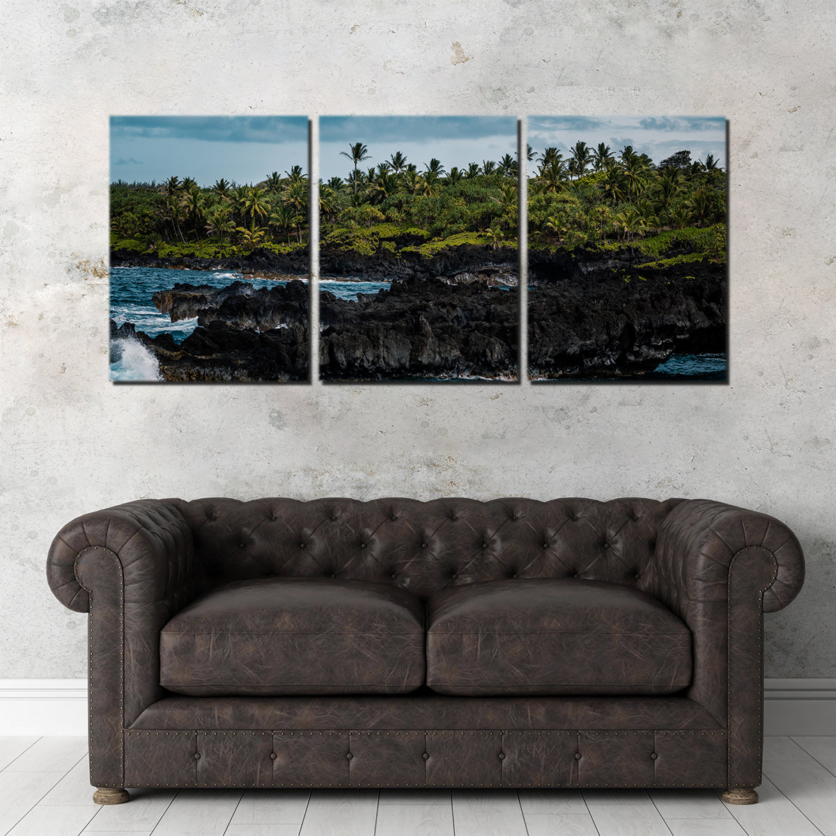 Ocean and Lava Rock Wall Art