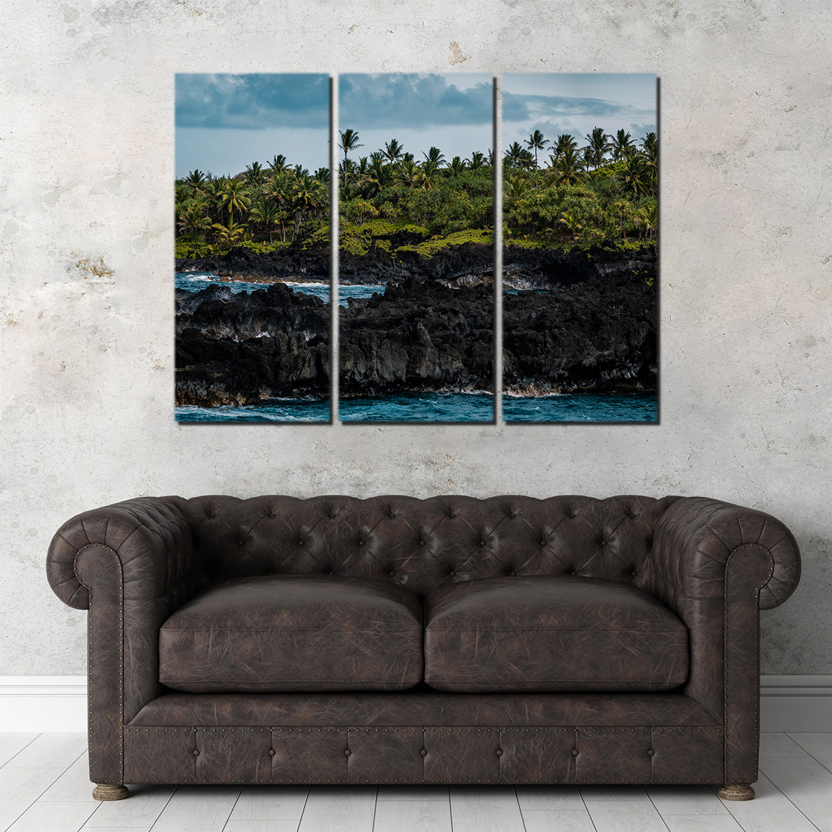 Ocean and Lava Rock Wall Art