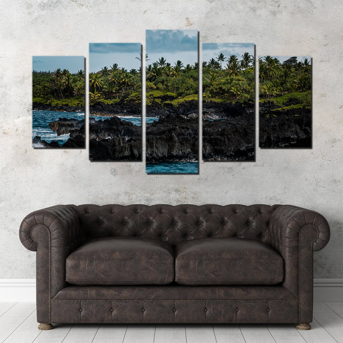 Ocean and Lava Rock Wall Art
