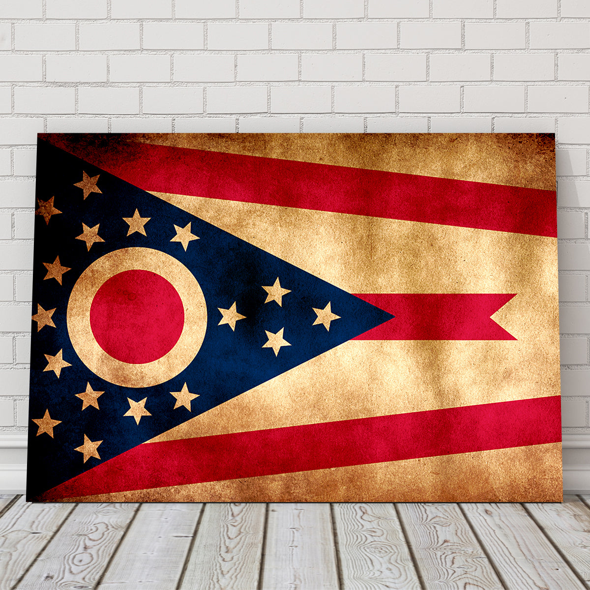 Ohio State Flag Grunge Wall Art