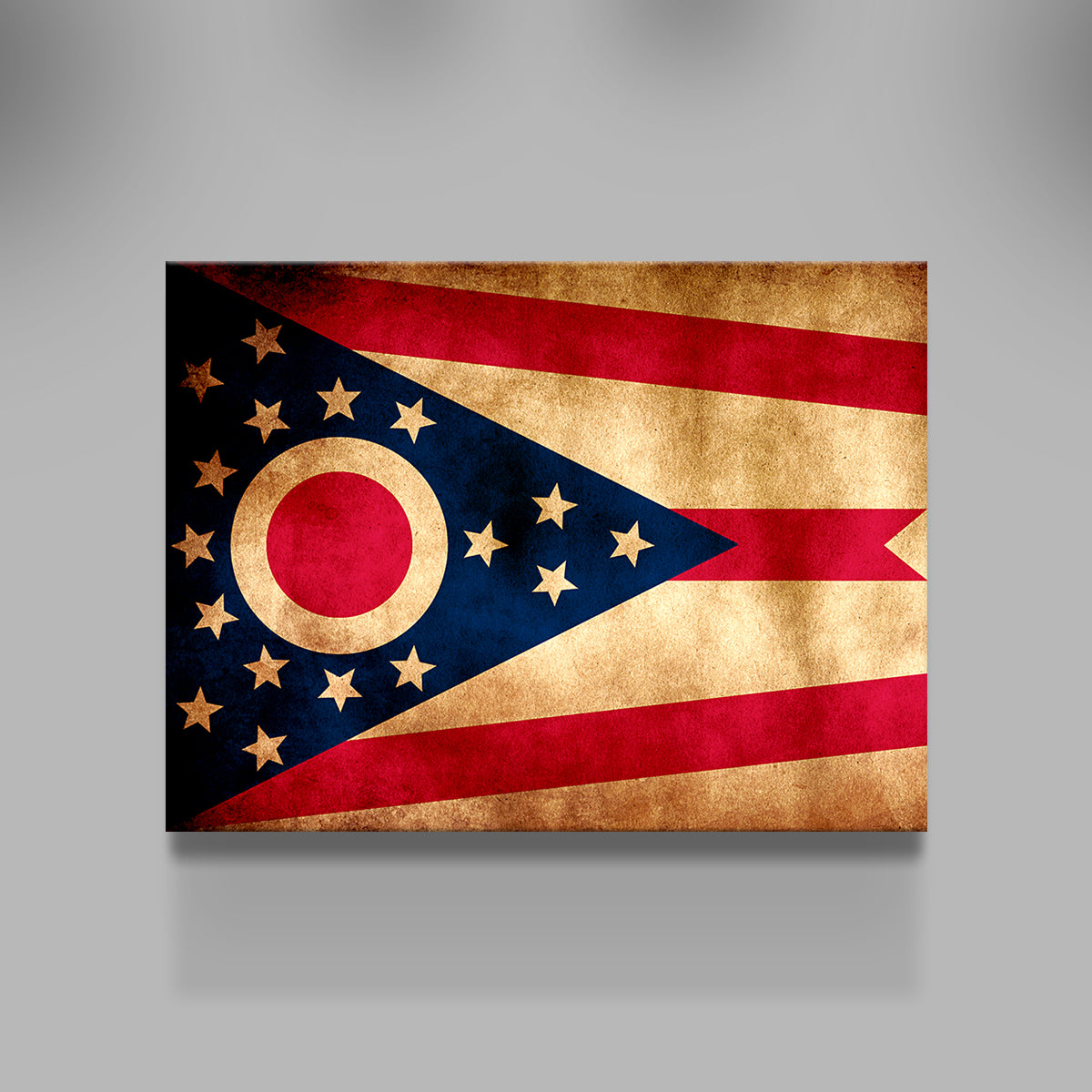 Ohio State Flag Grunge Wall Art