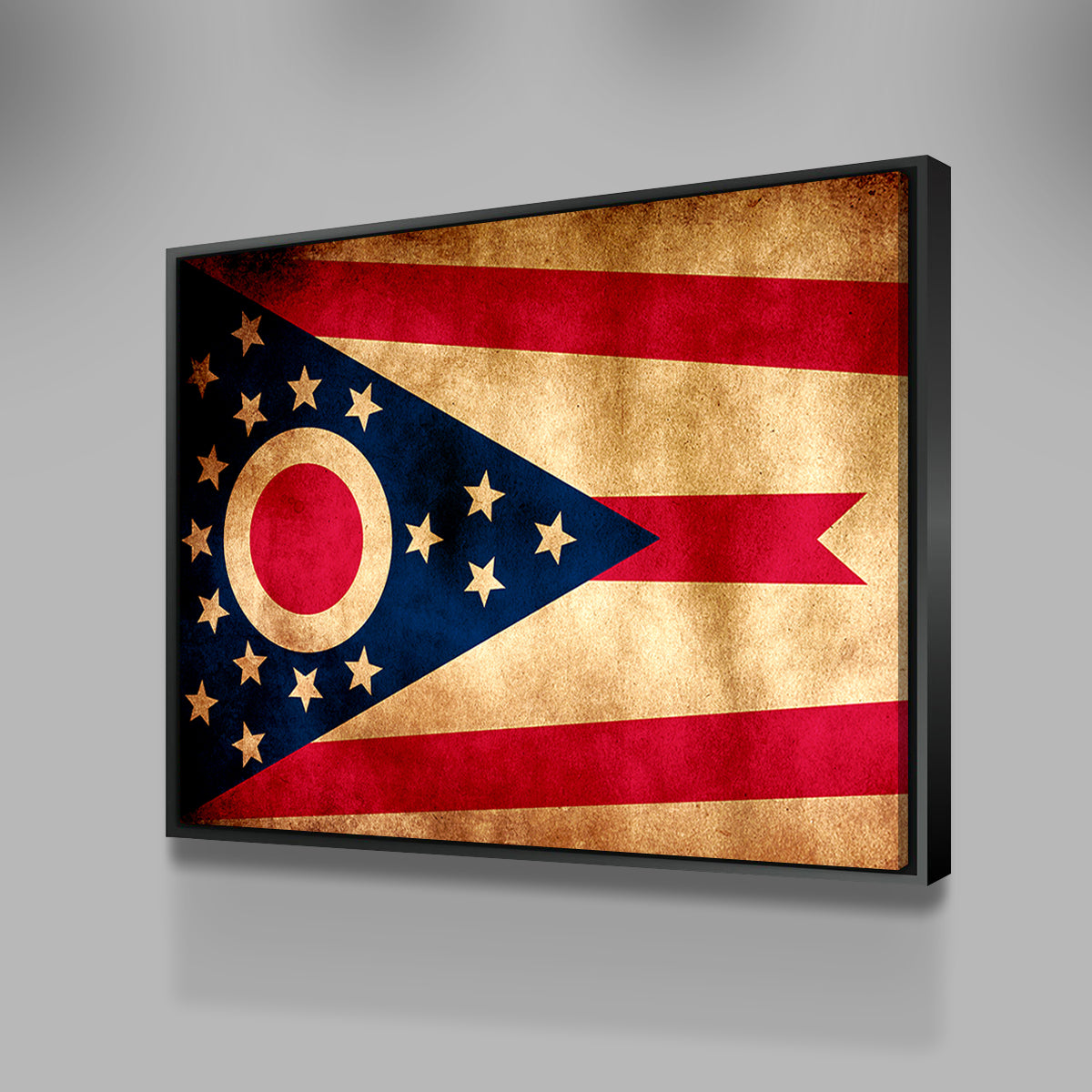 Ohio State Flag Grunge Wall Art