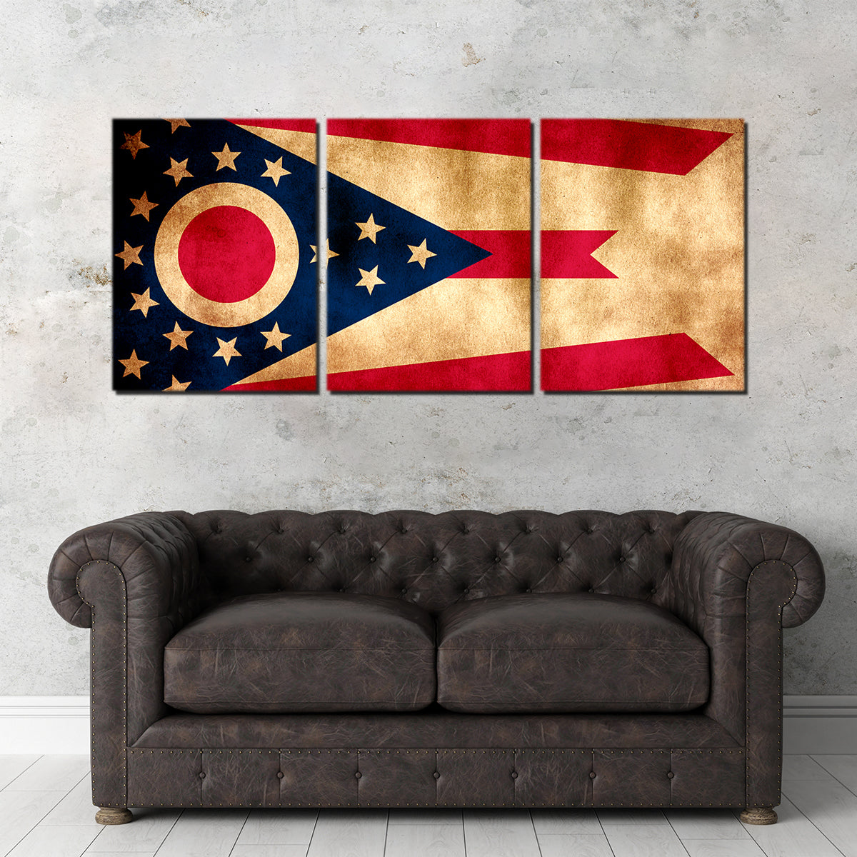 Ohio State Flag Grunge Wall Art