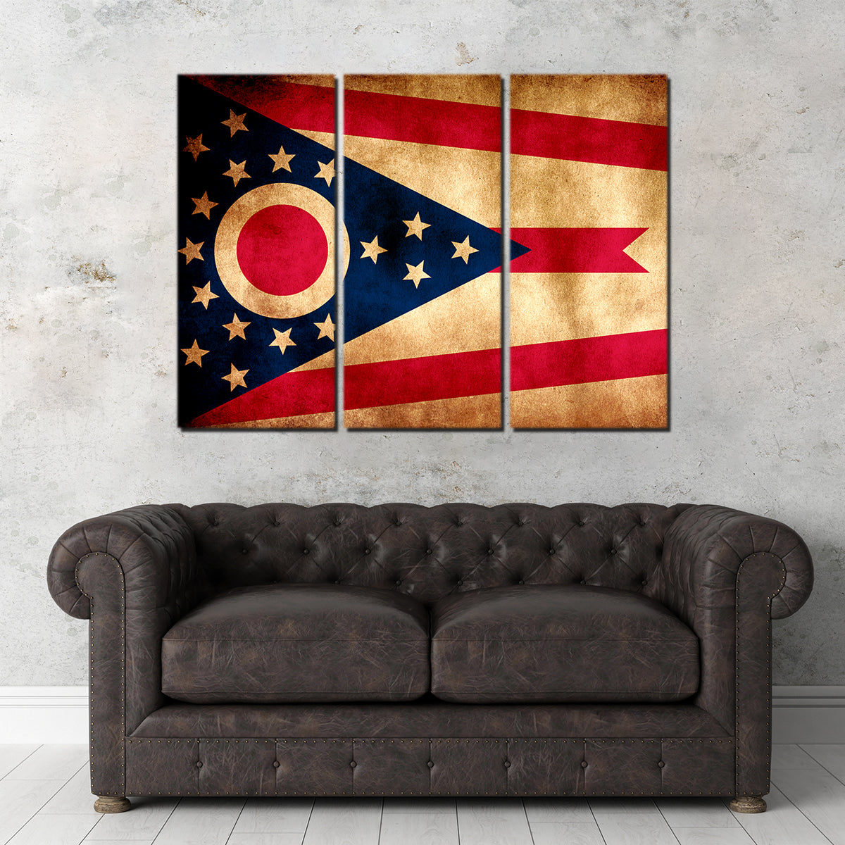 Ohio State Flag Grunge Wall Art