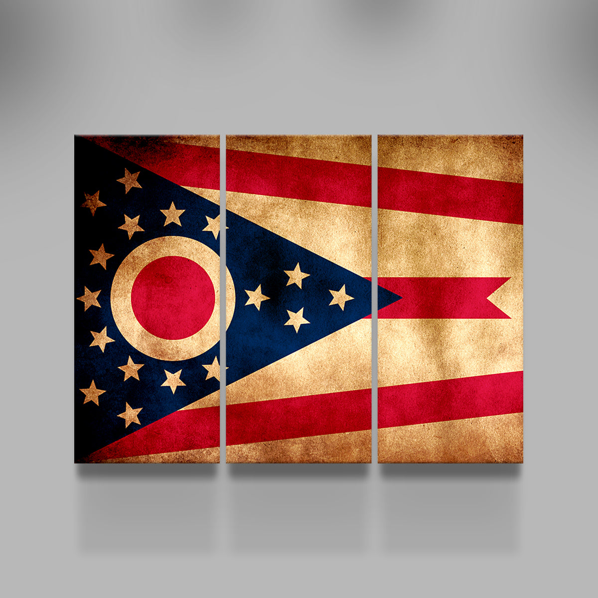 Ohio State Flag Grunge Wall Art