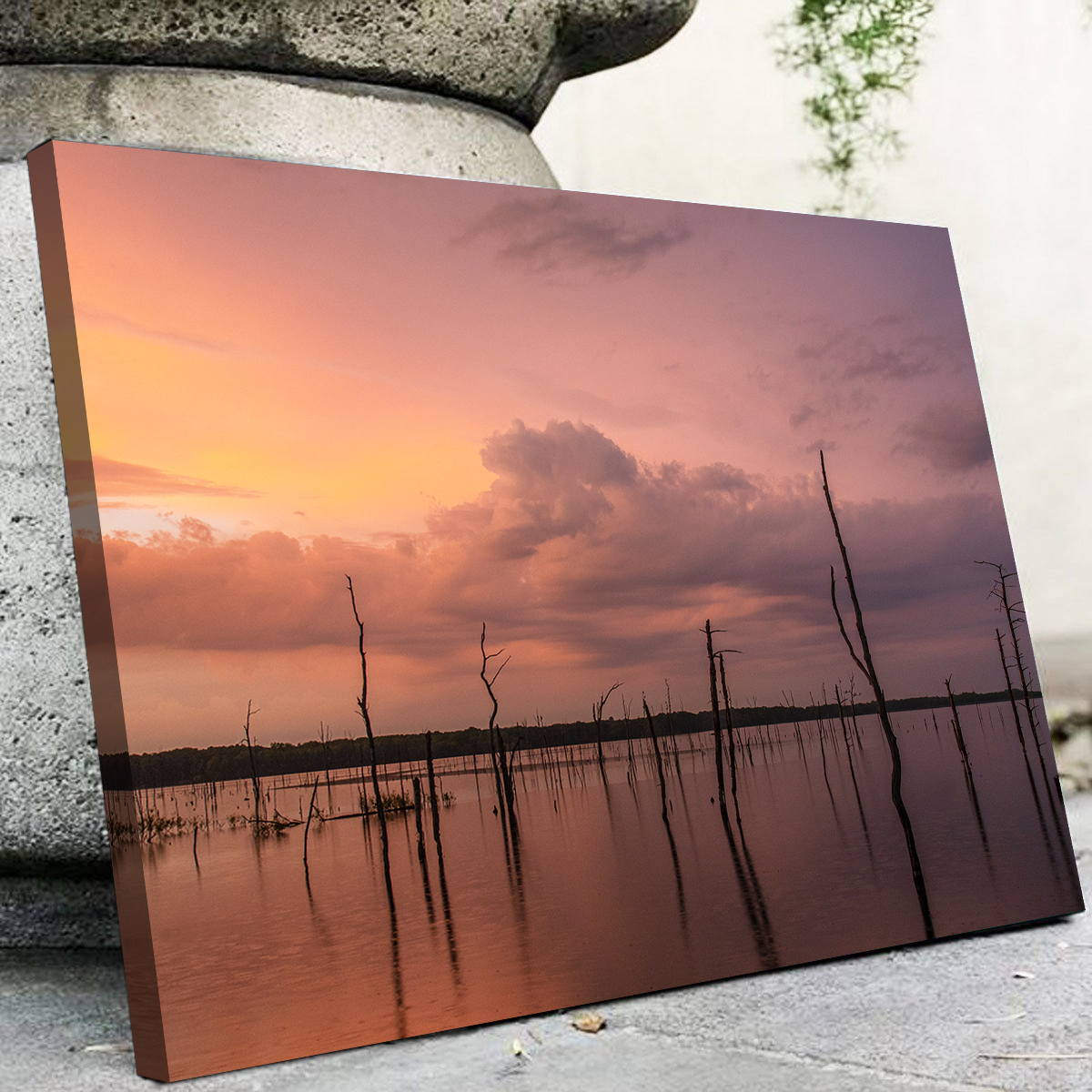 Orange on the Lake Wall Art