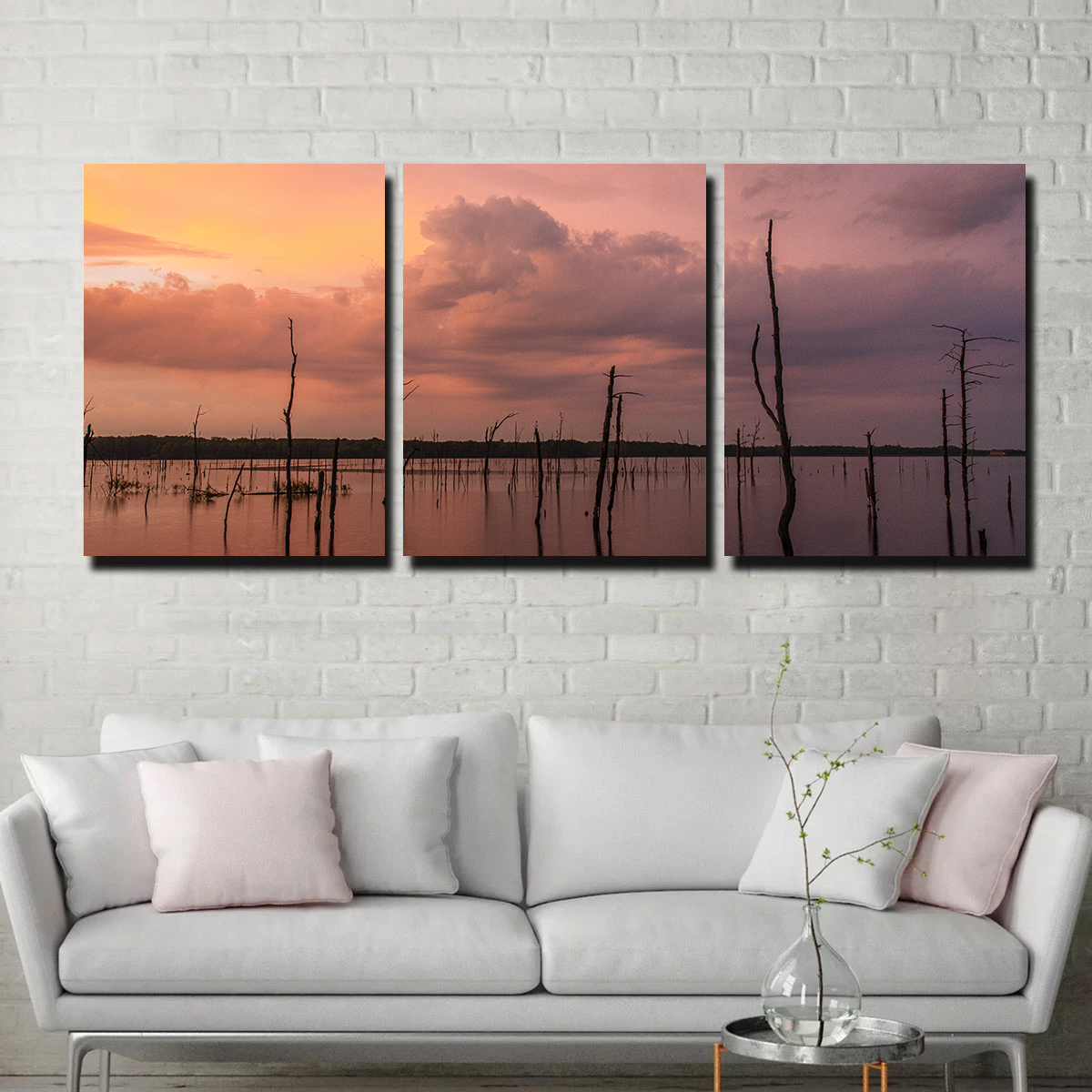 Orange on the Lake Wall Art