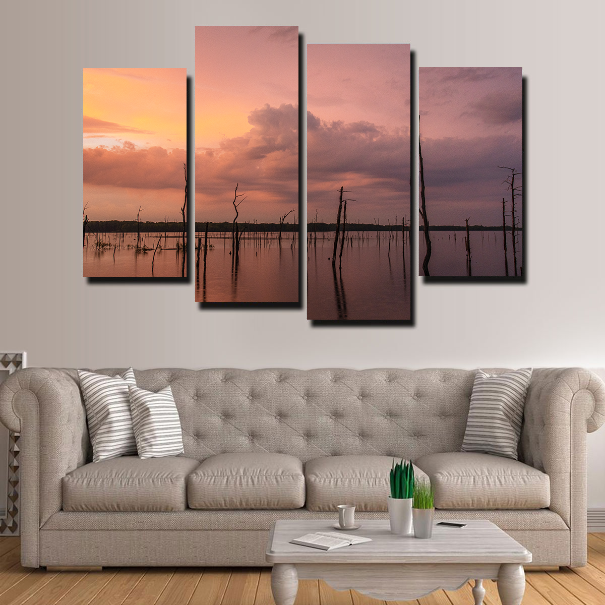 Orange on the Lake Wall Art