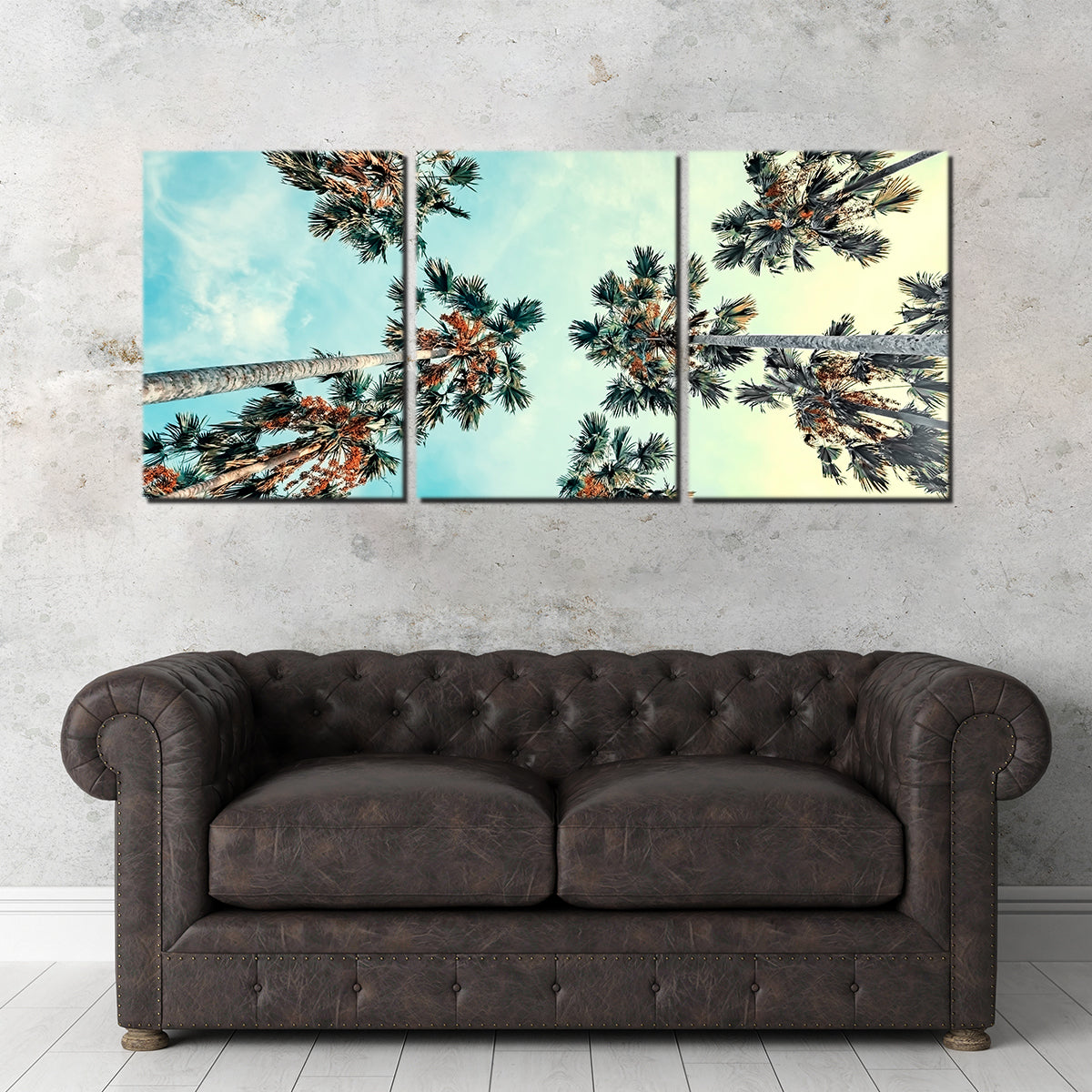 Palm Trees Blue Sky Wall Art
