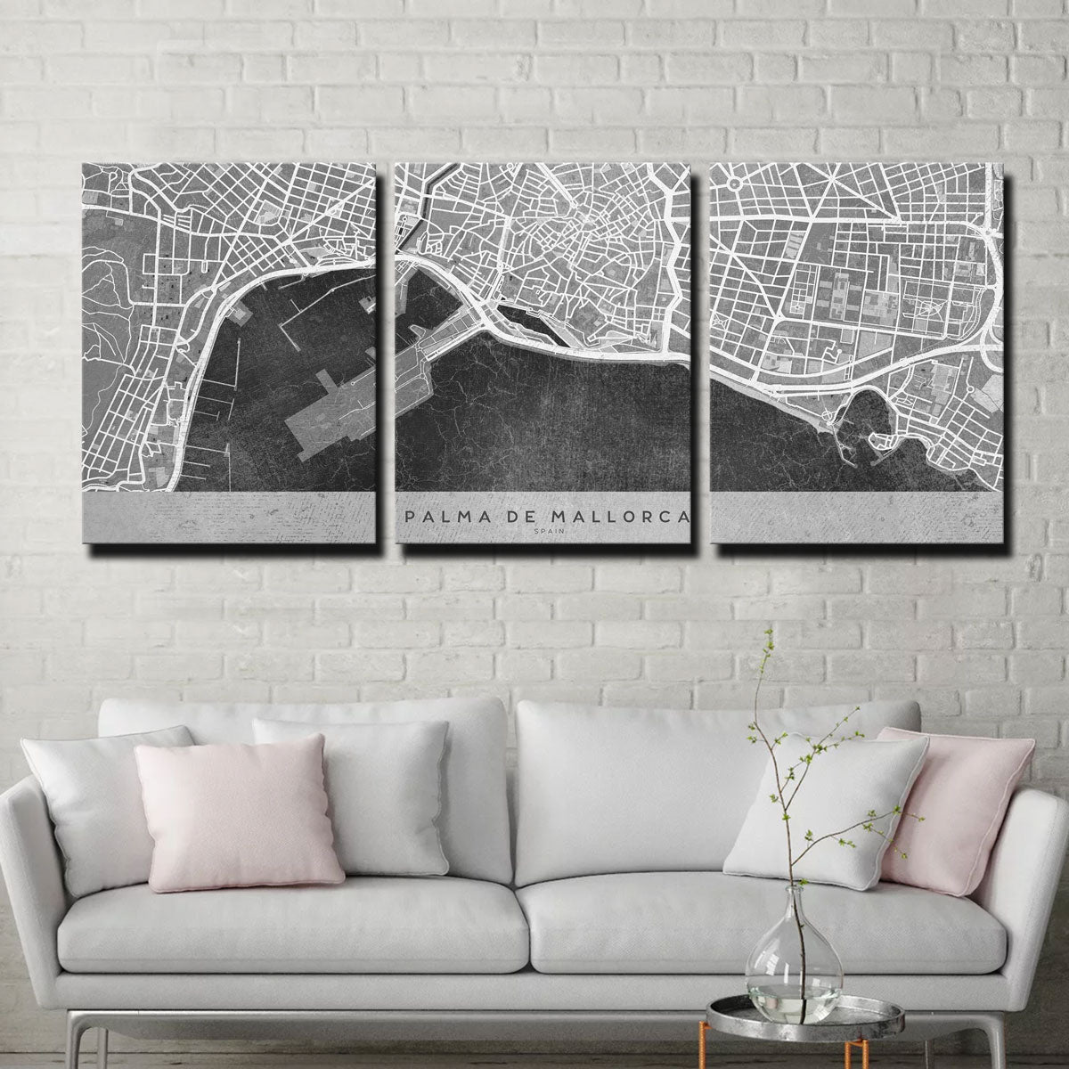Palma De Mallorca Map 2 Wall Art