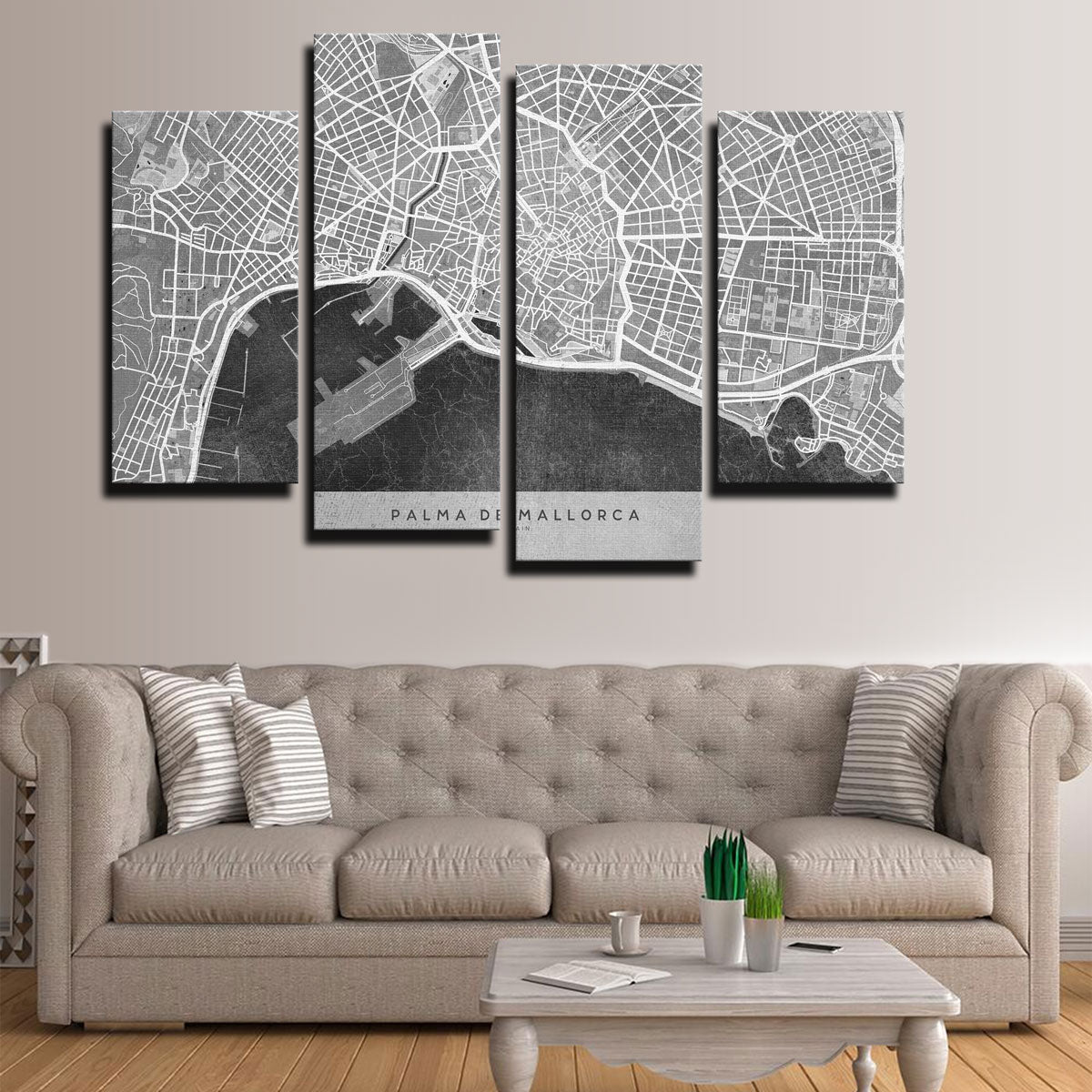 Palma De Mallorca Map 2 Wall Art