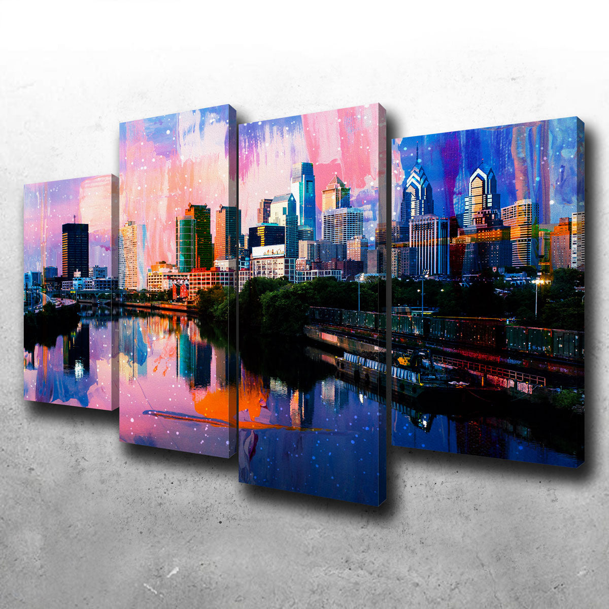 Abstract Philadelphia Skyline Wall Art