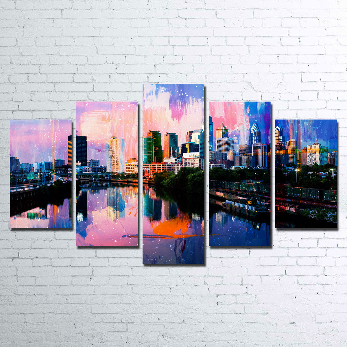 Abstract Philadelphia Skyline Wall Art