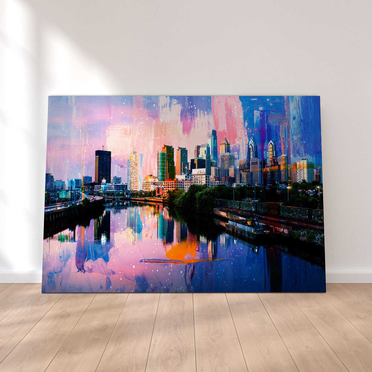Abstract Philadelphia Skyline Canvas Set