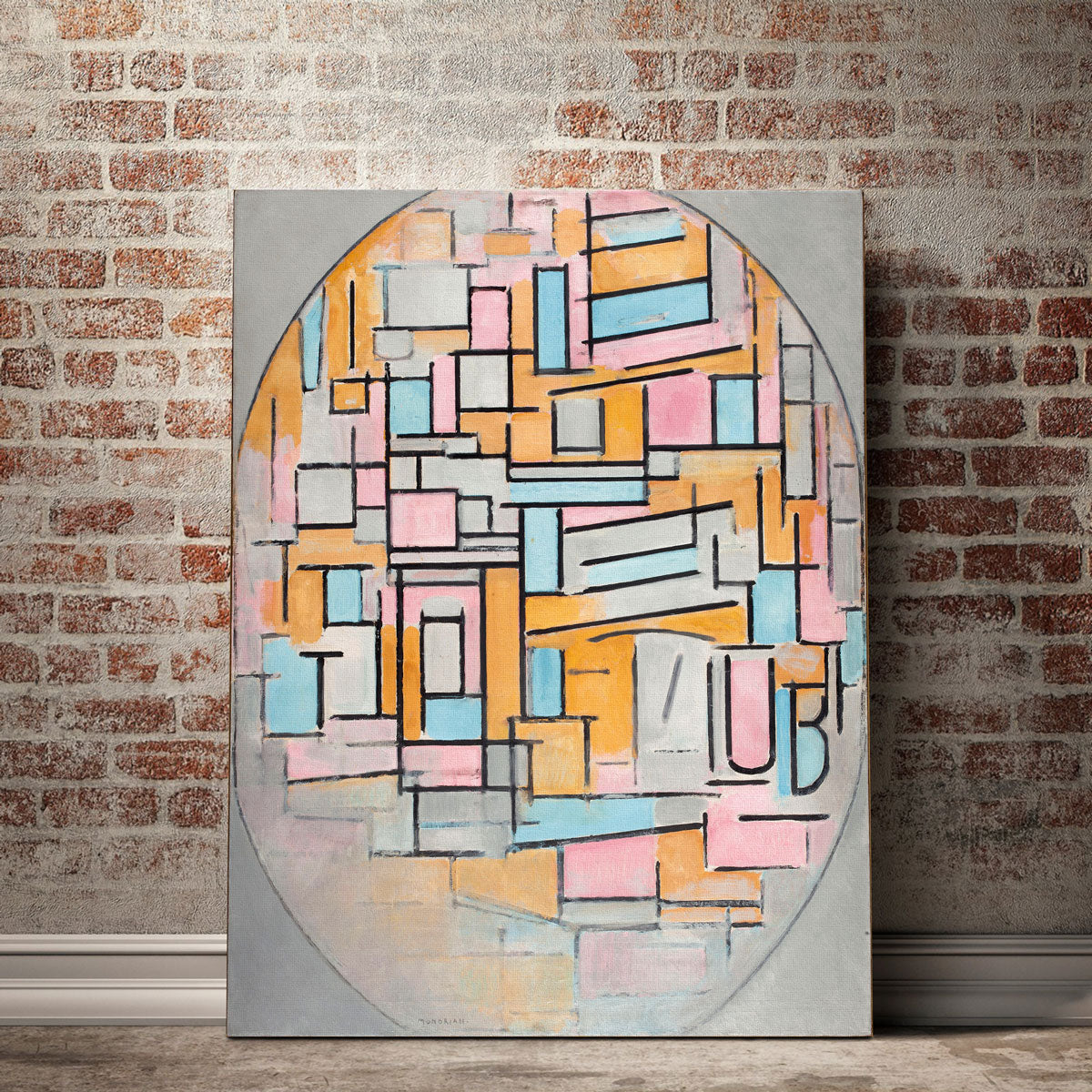 Compositie in ovaal met kleurvlakken Wall Art