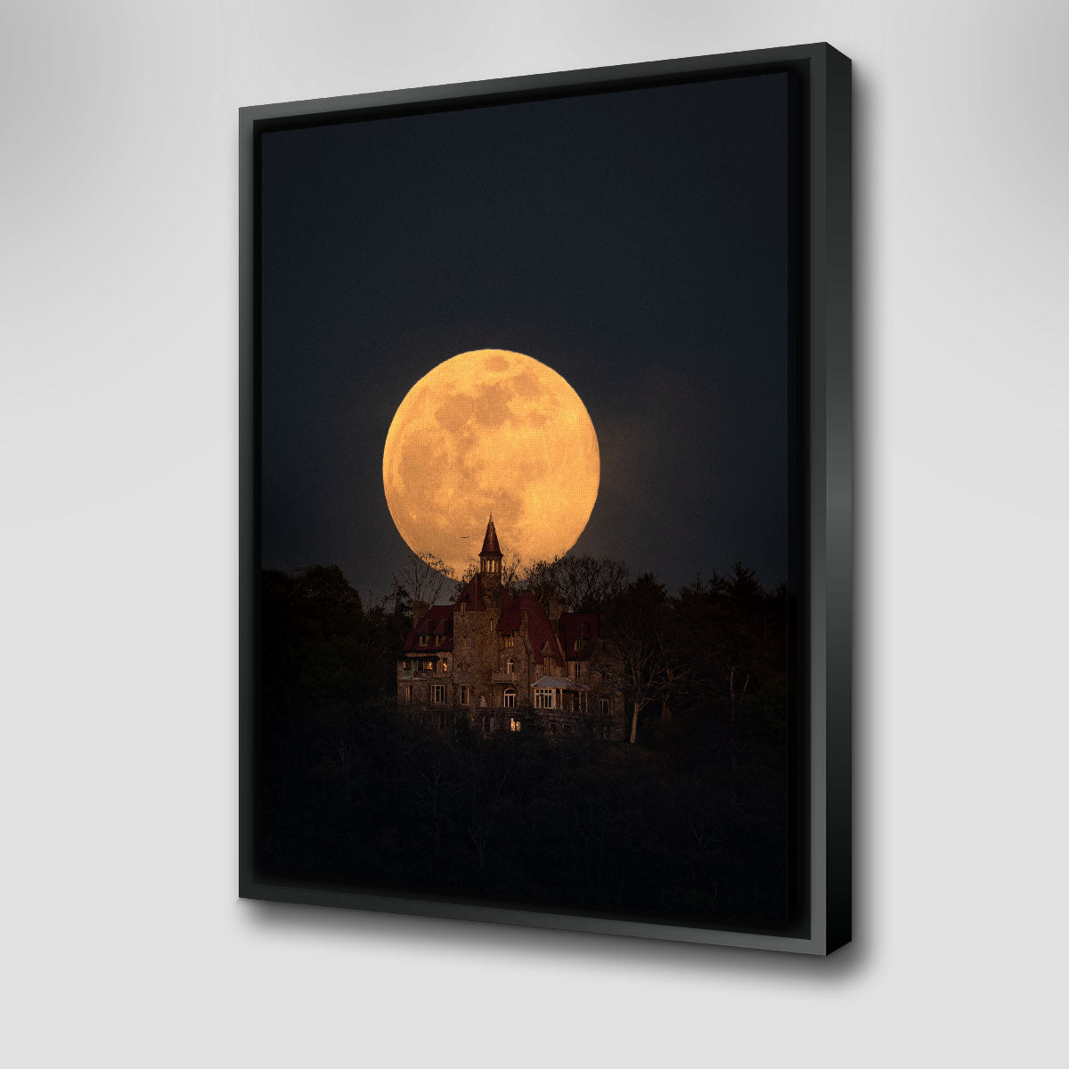 Pink Moon Over Osborn Castle Wall Art