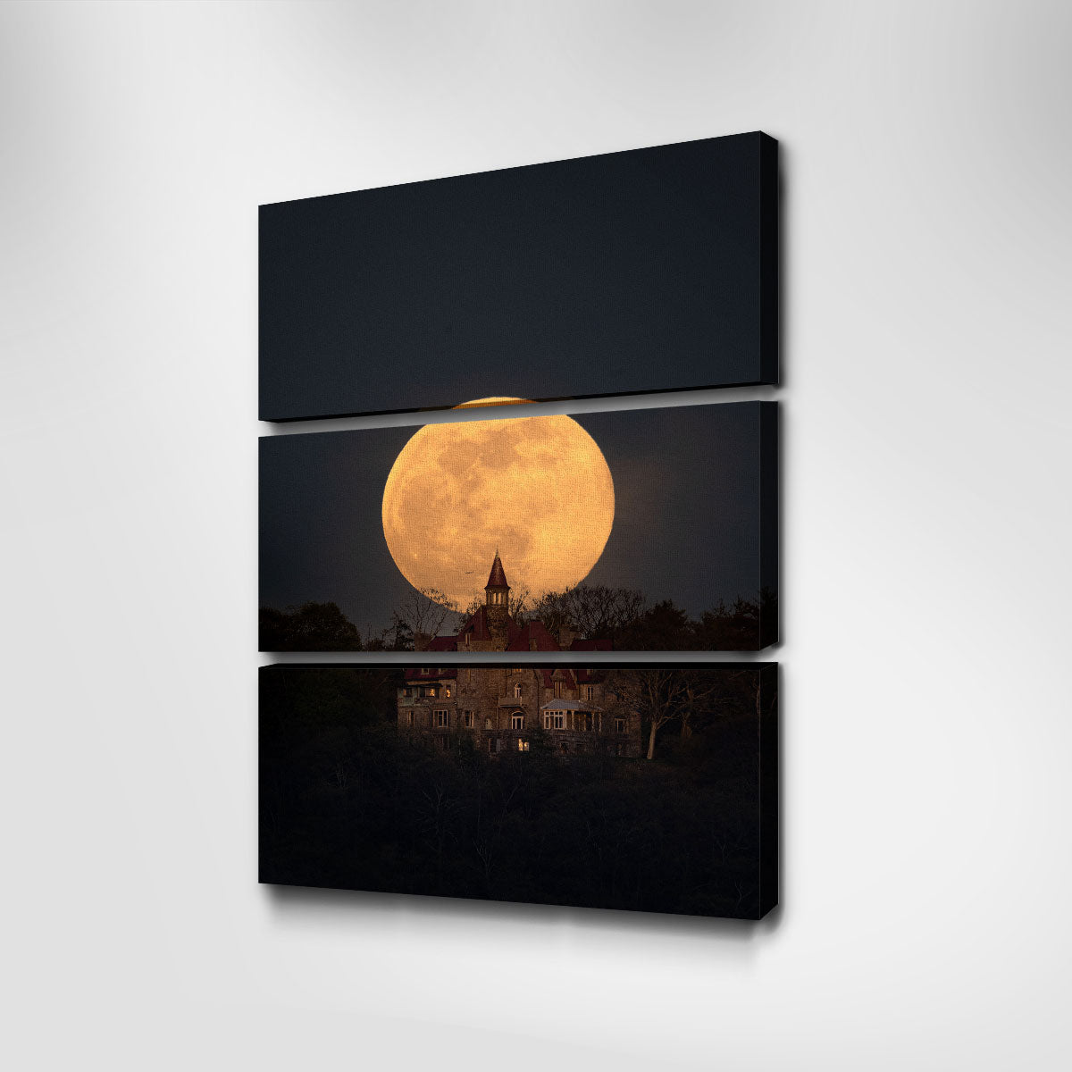 Pink Moon Over Osborn Castle Wall Art