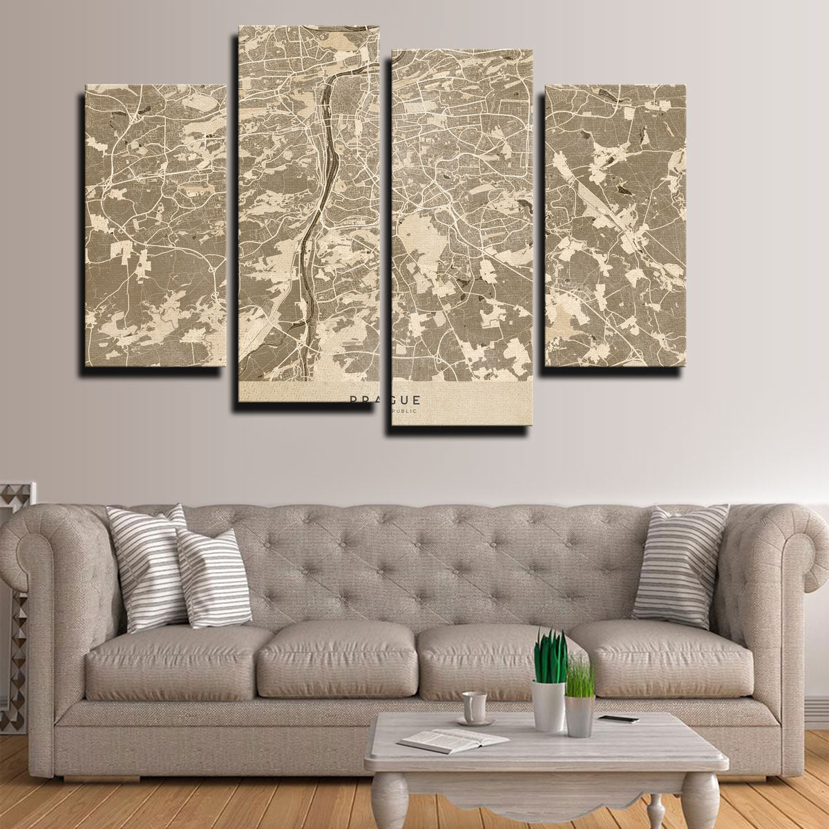 Prague Map Wall Art