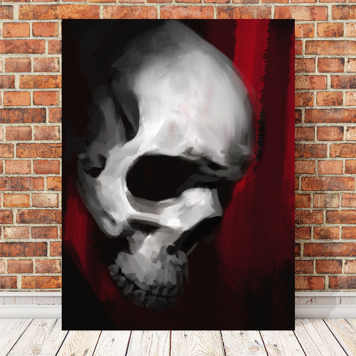 Profile of Red Skull Wall Art